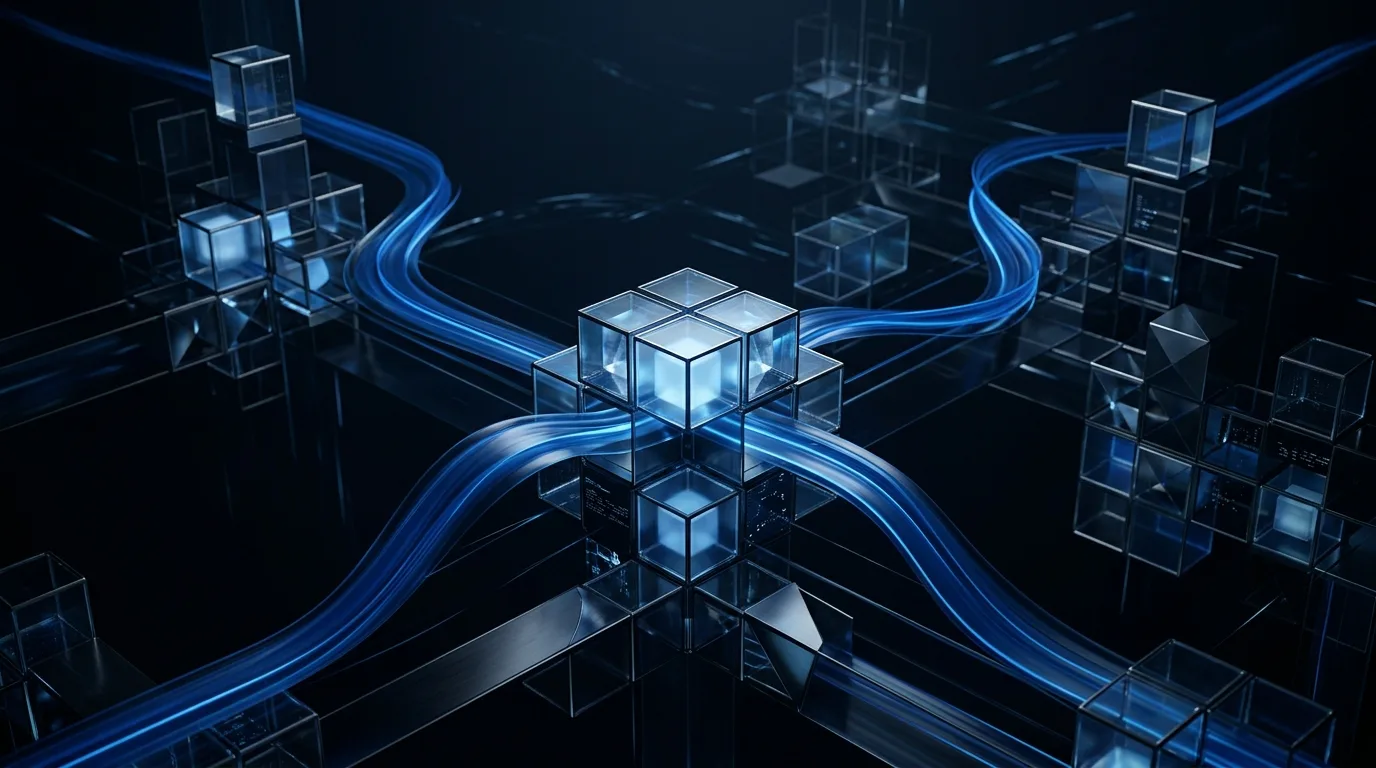 3D Tech Grid Background